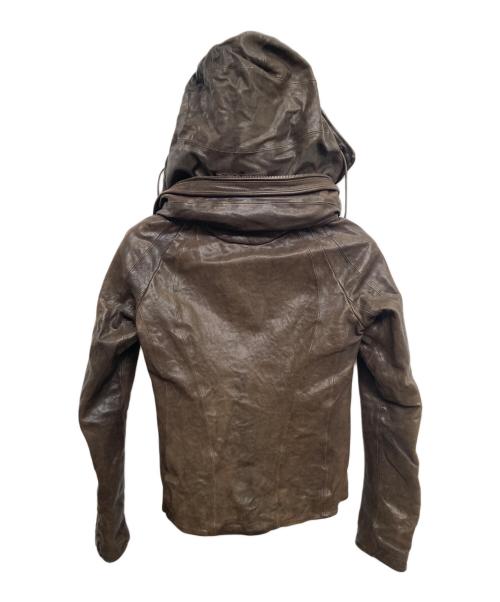 goa（ゴア）goa (ゴア) フーデッドレザージャケット ブラウン サイズ:Freeの古着・服飾アイテム