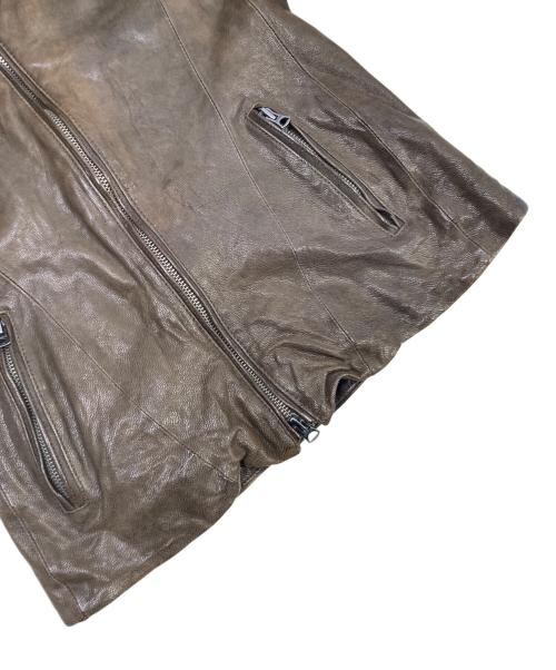 goa（ゴア）goa (ゴア) フーデッドレザージャケット ブラウン サイズ:Freeの古着・服飾アイテム