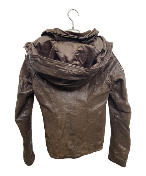 goa（ゴア）goa (ゴア) フーデッドレザージャケット ブラウン サイズ:Freeの古着・服飾アイテム