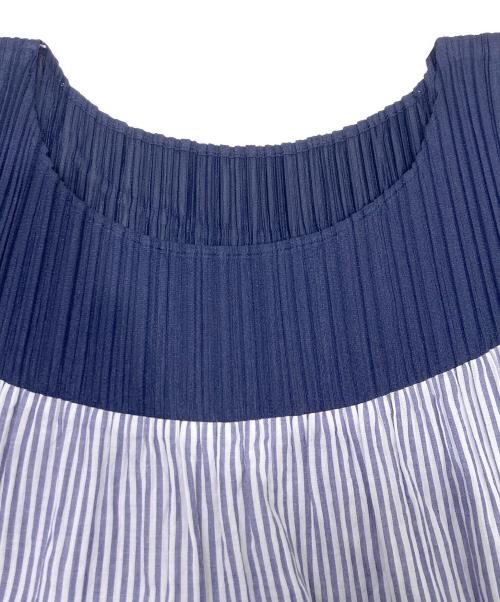 PLEATS PLEASE（プリーツプリーズ）PLEATS PLEASE (プリーツプリーズ) ノースリーブプリーツカットソー ネイビー サイズ:3の古着・服飾アイテム