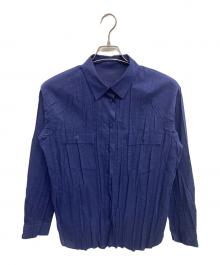 PLEATS PLEASE（プリーツプリーズ）の古着「シアープリーツシャツ」｜ネイビー