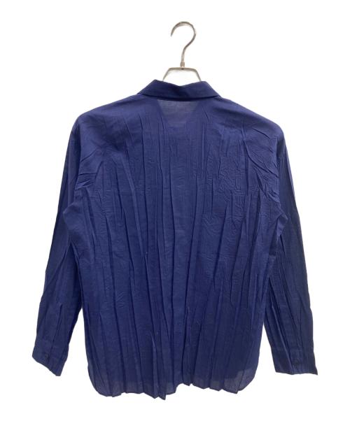 PLEATS PLEASE（プリーツプリーズ）PLEATS PLEASE (プリーツプリーズ) シアープリーツシャツ ネイビー サイズ:３の古着・服飾アイテム