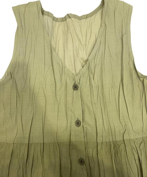 PLEATS PLEASE（プリーツプリーズ）PLEATS PLEASE (プリーツプリーズ) プリーツノースリーブワンピース グリーン サイズ:３の古着・服飾アイテム