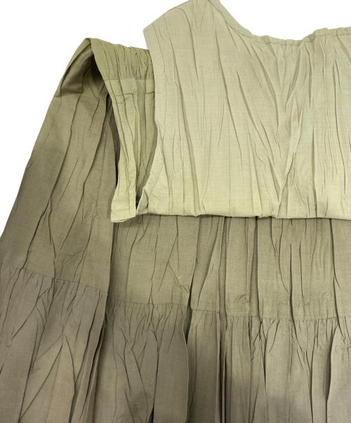 PLEATS PLEASE（プリーツプリーズ）PLEATS PLEASE (プリーツプリーズ) プリーツノースリーブワンピース グリーン サイズ:３の古着・服飾アイテム
