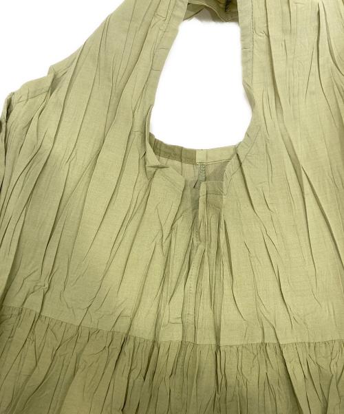 PLEATS PLEASE（プリーツプリーズ）PLEATS PLEASE (プリーツプリーズ) プリーツノースリーブワンピース グリーン サイズ:３の古着・服飾アイテム