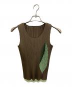 PLEATS PLEASEプリーツプリーズ）の古着「リーフプリーツカットソー」｜グリーン