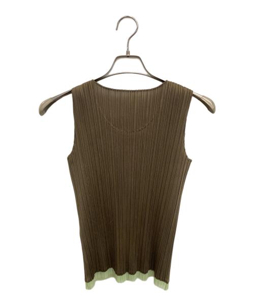 PLEATS PLEASE（プリーツプリーズ）PLEATS PLEASE (プリーツプリーズ) リーフプリーツカットソー グリーン サイズ:３の古着・服飾アイテム