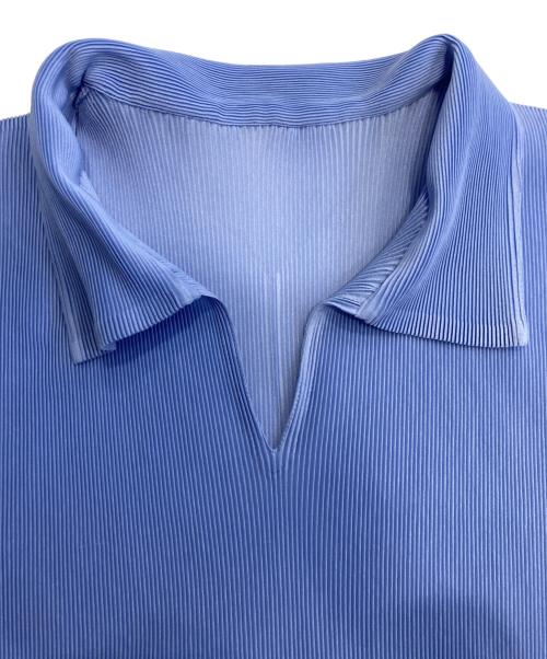 PLEATS PLEASE（プリーツプリーズ）PLEATS PLEASE (プリーツプリーズ) ポロシャツ ブルー サイズ:3の古着・服飾アイテム