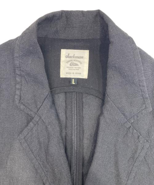 JACKMAN（ジャックマン）JACKMAN (ジャックマン) リネンウールテーラードジャケット ブラック サイズ:Lの古着・服飾アイテム