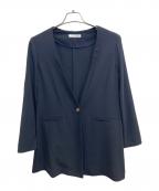 ）の古着「ジャージノーカラージャケット」｜ネイビー