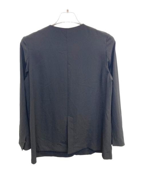 COLLAGE GALLARDAGALANTE（コラージュ ガリャルダガランテ）COLLAGE GALLARDAGALANTE (コラージュ ガリャルダガランテ) ジャージノーカラーダブルジャケット ブラック サイズ:Fの古着・服飾アイテム