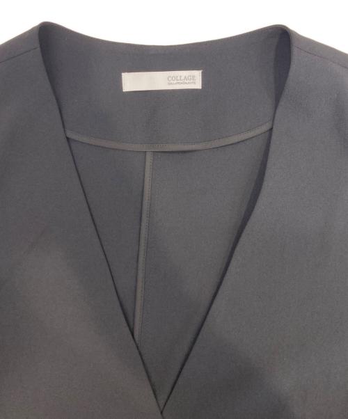 COLLAGE GALLARDAGALANTE（コラージュ ガリャルダガランテ）COLLAGE GALLARDAGALANTE (コラージュ ガリャルダガランテ) ジャージノーカラーダブルジャケット ブラック サイズ:Fの古着・服飾アイテム