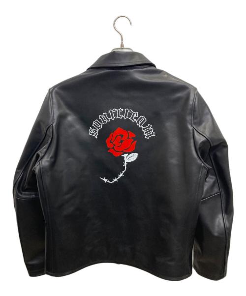 Sourcream（サワークリーム）Sourcream (サワークリーム) レザージャケット ブラック サイズ:Mの古着・服飾アイテム