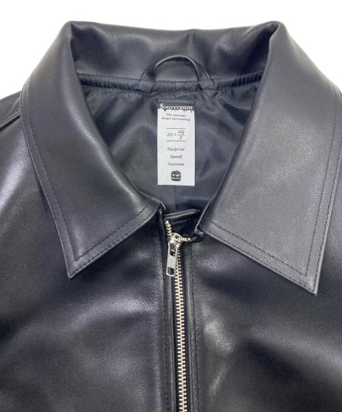 Sourcream（サワークリーム）Sourcream (サワークリーム) レザージャケット ブラック サイズ:Mの古着・服飾アイテム