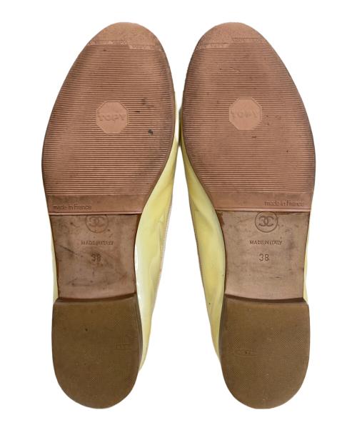 CHANEL（シャネル）CHANEL (シャネル) フラットパンプス イエロー サイズ:38の古着・服飾アイテム