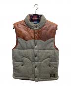 POLO RALPH LAURENポロ・ラルフローレン）の古着「レザー切替中綿ベスト」｜グレー