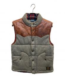 POLO RALPH LAUREN（ポロ・ラルフローレン）の古着「レザー切替中綿ベスト」｜グレー