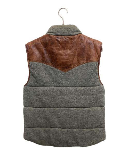 POLO RALPH LAUREN（ポロ・ラルフローレン）POLO RALPH LAUREN (ポロ・ラルフローレン) レザー切替中綿ベスト グレー サイズ:Mの古着・服飾アイテム