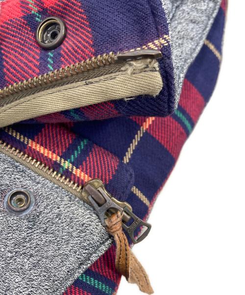 POLO RALPH LAUREN（ポロ・ラルフローレン）POLO RALPH LAUREN (ポロ・ラルフローレン) レザー切替中綿ベスト グレー サイズ:Mの古着・服飾アイテム