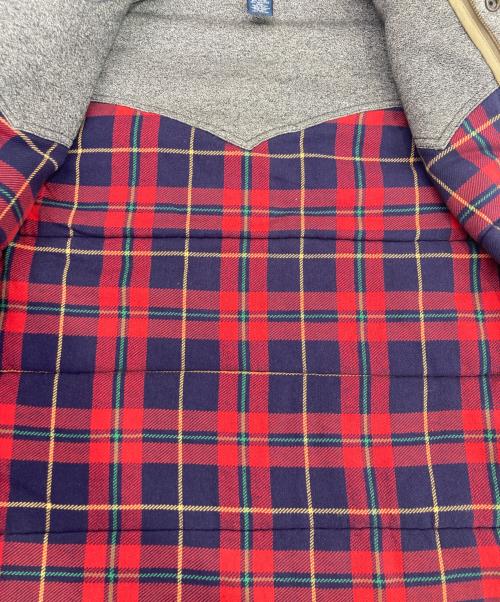 POLO RALPH LAUREN（ポロ・ラルフローレン）POLO RALPH LAUREN (ポロ・ラルフローレン) レザー切替中綿ベスト グレー サイズ:Mの古着・服飾アイテム