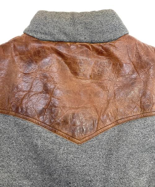 POLO RALPH LAUREN（ポロ・ラルフローレン）POLO RALPH LAUREN (ポロ・ラルフローレン) レザー切替中綿ベスト グレー サイズ:Mの古着・服飾アイテム