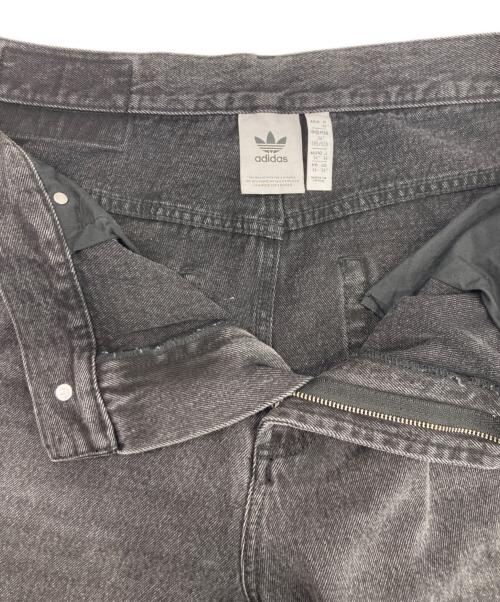 adidas（アディダス）adidas (アディダス) サイドラインデニムパンツ ブラック サイズ:W36の古着・服飾アイテム