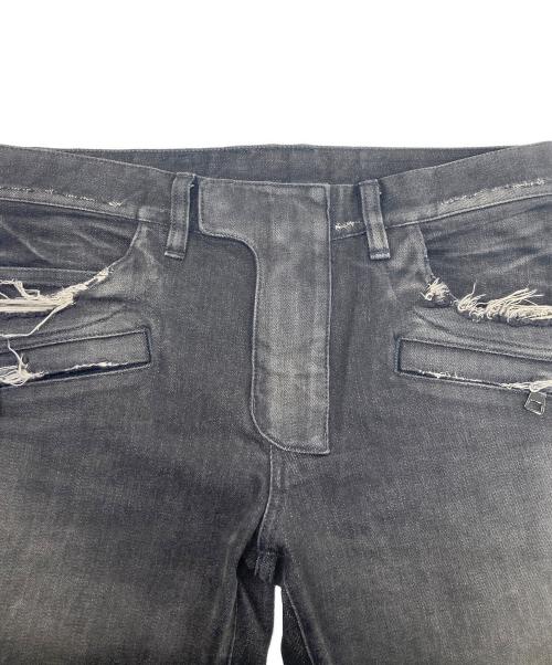 BALMAIN（バルマン）BALMAIN (バルマン) ダメージ加工バイカーデニム ブラック サイズ:73.5㎝(W29)の古着・服飾アイテム