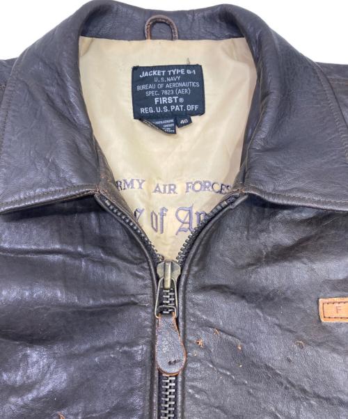 USED（ユーズド）USED (ユーズド) G-1タイプレザージャケット ブラウン サイズ:40の古着・服飾アイテム
