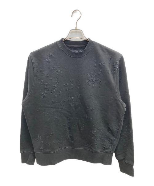 AMIRI（アミリ）AMIRI (アミリ) ショットガン加工ロゴスウェット ブラック サイズ:Mの古着・服飾アイテム