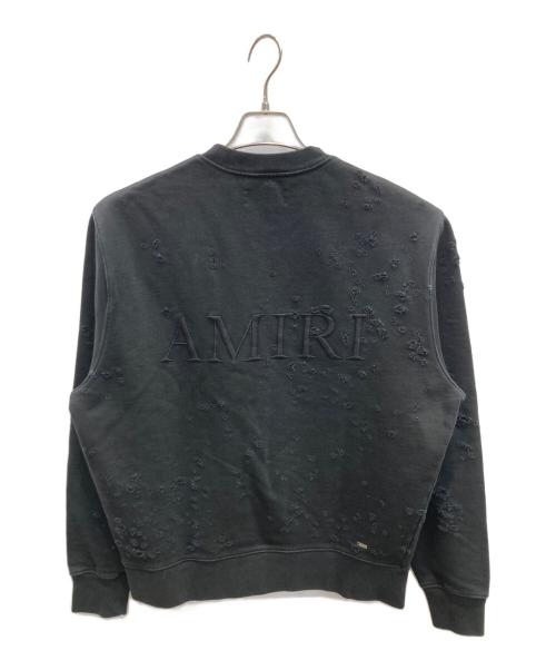 AMIRI（アミリ）AMIRI (アミリ) ショットガン加工ロゴスウェット ブラック サイズ:Mの古着・服飾アイテム
