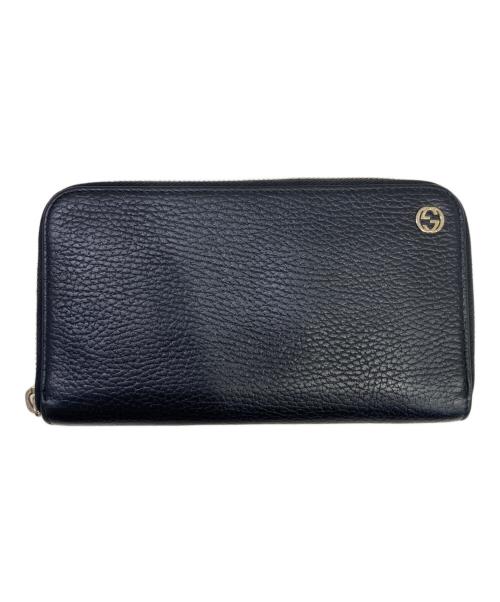 GUCCI（グッチ）GUCCI (グッチ) インターロッキングGラウンドファスナー財布 ブラックの古着・服飾アイテム