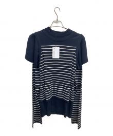 J.W.ANDERSON（ジェイダブリューアンダーソン）の古着「レイヤードボーダーニット」｜ネイビー