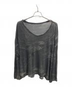 JULIUSユリウス）の古着「Printed Cotton Jersey Long Sleeve T-shirt」｜ブラック