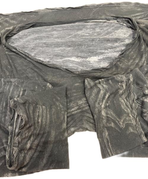 JULIUS（ユリウス）JULIUS (ユリウス) Printed Cotton Jersey Long Sleeve T-shirt ブラック サイズ:4の古着・服飾アイテム