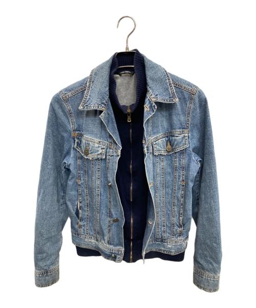 DOLCE & GABBANA（ドルチェ＆ガッバーナ）DOLCE & GABBANA (ドルチェ＆ガッバーナ) ニットレイヤードデニムジャケット ブルー サイズ:44の古着・服飾アイテム