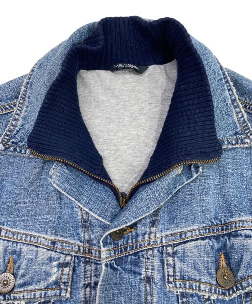 DOLCE & GABBANA（ドルチェ＆ガッバーナ）DOLCE & GABBANA (ドルチェ＆ガッバーナ) ニットレイヤードデニムジャケット ブルー サイズ:44の古着・服飾アイテム