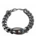 DIESEL（ディーゼル）の古着「オーバルロゴチェーンブレスレット」｜シルバー
