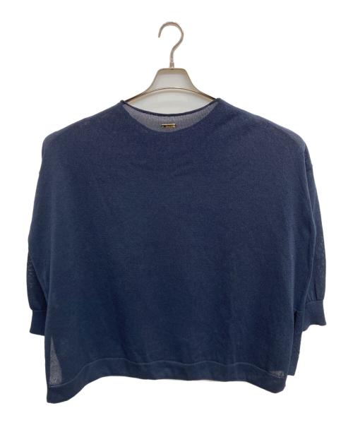 Loungedress（ラウンジドレス）Loungedress (ラウンジドレス) 和紙天竺ニット ネイビー サイズ:FREEの古着・服飾アイテム