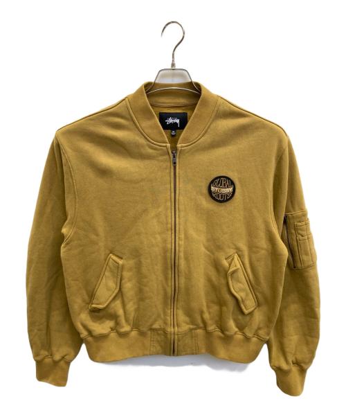 stussy（ステューシー）stussy (ステューシー) MA－１スウェットブルゾン ベージュ サイズ:Mの古着・服飾アイテム