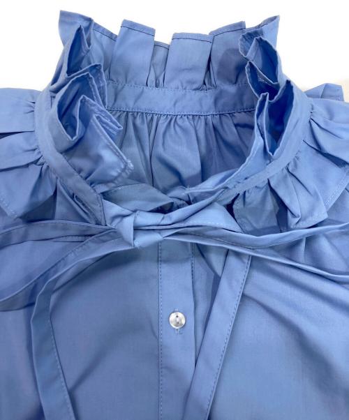 CADUNE（カデュネ）CADUNE (カデュネ) フリルカラーシャツ ブルー サイズ:38 未使用品の古着・服飾アイテム