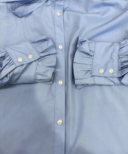 CADUNE（カデュネ）CADUNE (カデュネ) フリルカラーシャツ ブルー サイズ:38 未使用品の古着・服飾アイテム