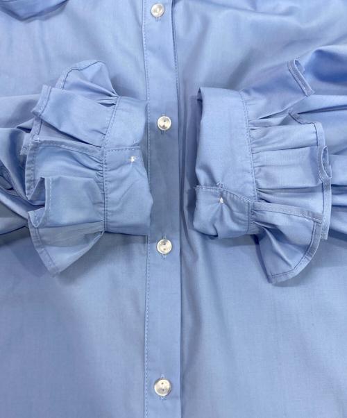 CADUNE（カデュネ）CADUNE (カデュネ) フリルカラーシャツ ブルー サイズ:38 未使用品の古着・服飾アイテム