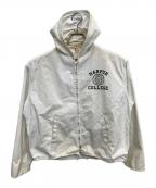 Championチャンピオン）の古着「カレッジロゴフーデッドジャケット」｜ホワイト