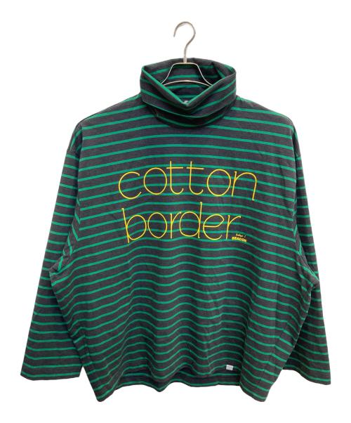kolor/BEACON（カラービーコン）kolor/BEACON (カラービーコン) ハイネックボーダーカットソー グリーン サイズ:3の古着・服飾アイテム