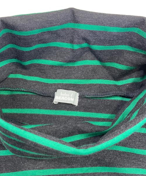 kolor/BEACON（カラービーコン）kolor/BEACON (カラービーコン) ハイネックボーダーカットソー グリーン サイズ:3の古着・服飾アイテム