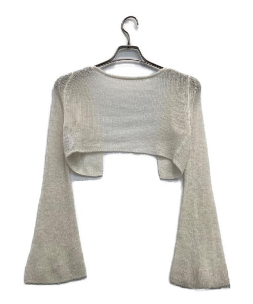 Snidel（スナイデル）Snidel (スナイデル) リボンディテールカーデセットワンピース アイボリー サイズ:FREEの古着・服飾アイテム