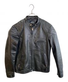 Schott（ショット）の古着「パデットシングルライダースジャケット」｜ブラック