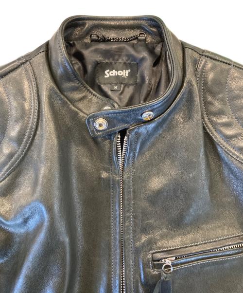 Schott（ショット）Schott (ショット) パデットシングルライダースジャケット ブラック サイズ:Mの古着・服飾アイテム