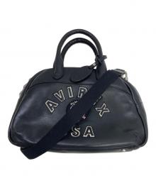 AVIREX（アヴィレックス）の古着「VARSITY LEATHER MINI-BOSTON BAG」｜ブラック