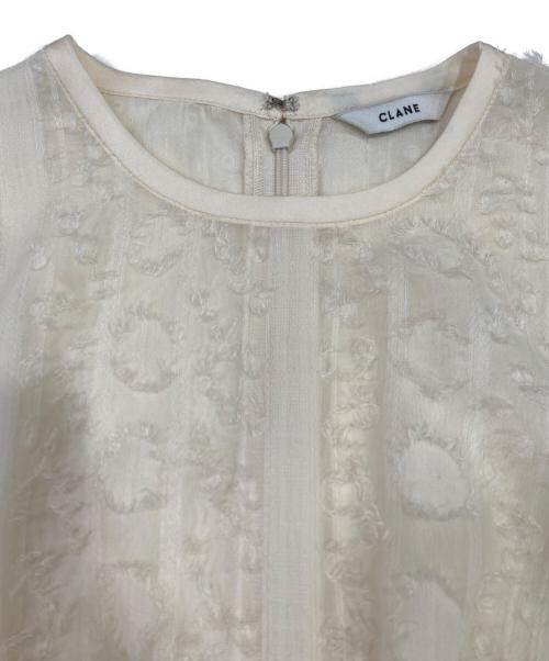 CLANE（クラネ）CLANE (クラネ) DOT STRIPE PIPING OP アイボリー サイズ:2の古着・服飾アイテム